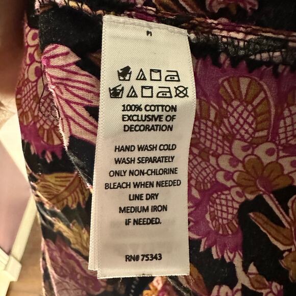 Rachel Zoe Boho Floral Peasant Blouse XS Artisan Folk Print Indie Cottagecore - Picture 6 of 6